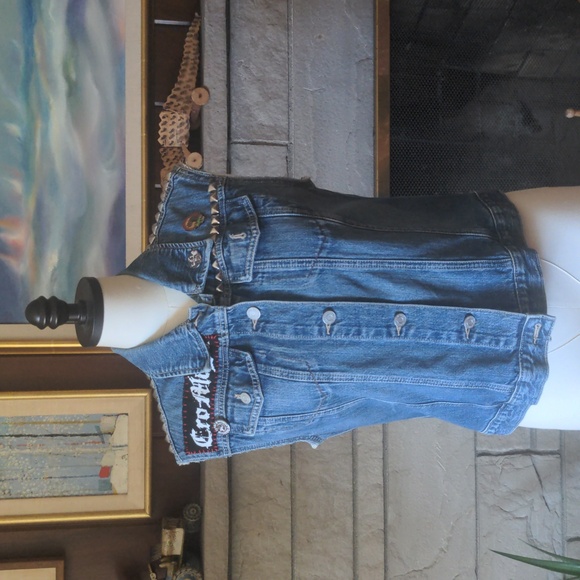 Punk Battle Vest NYHC Studded Handmade Gap Women Medium - Picture 2 of 9